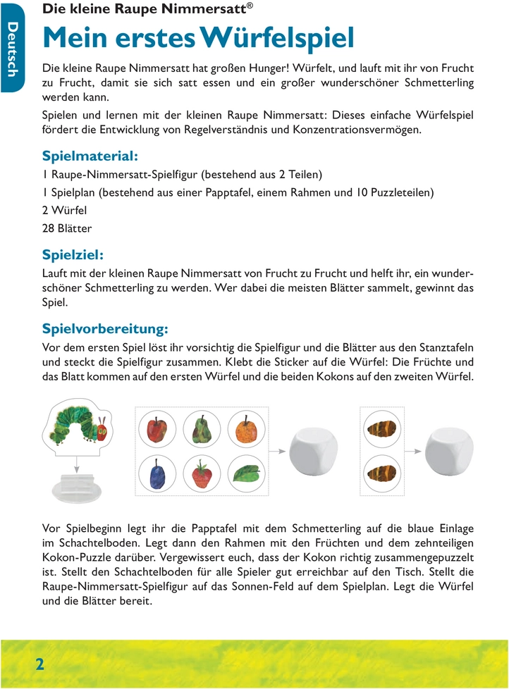 Mein erstes Würfelspiel - Die kleine Raupe Nimmersatt
