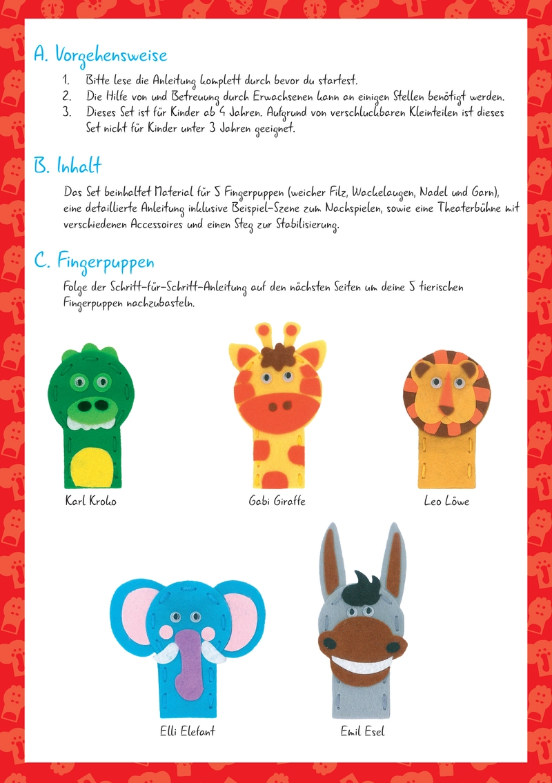 Mein Fingerpuppentheater - Kreatives Spiel mit Bastelanleitung für Kinder