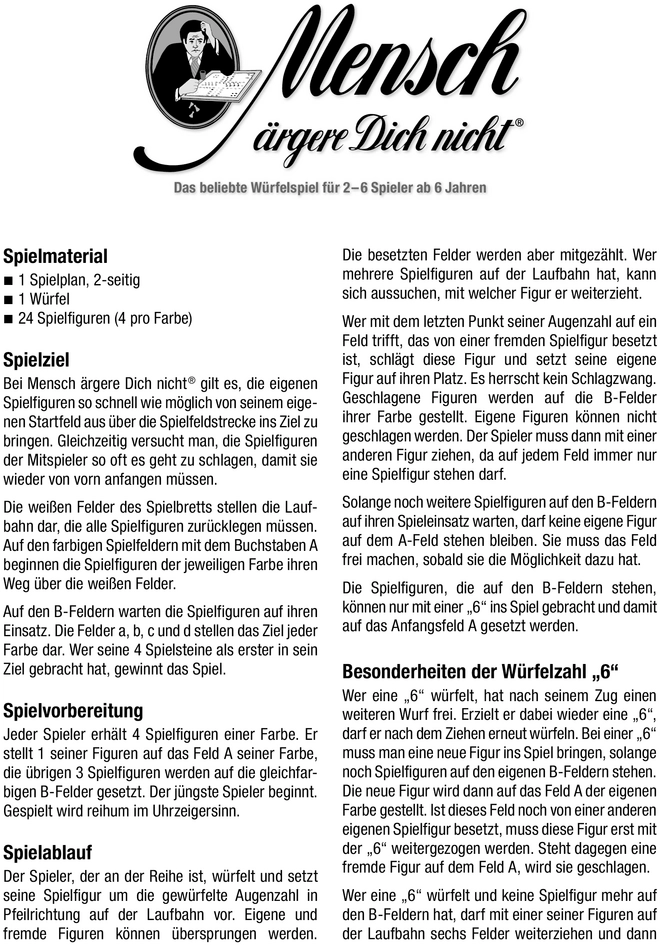 Mensch ärgere Dich nicht - Beliebtes Würfelspiel für die ganze Familie