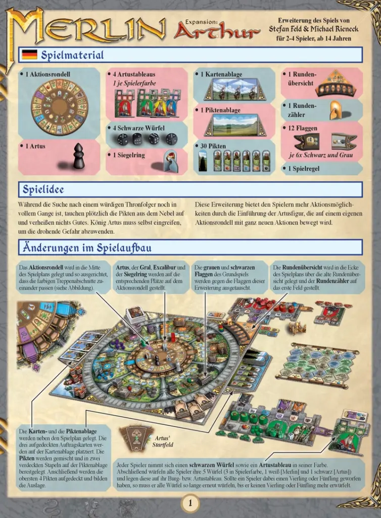 Merlin: Arthur - Erweiterung für 2-4 Spieler ab 14 Jahren