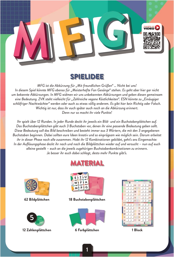 MFG - Kreatives Abkürzungs-Ratespiel für gesellige Runden