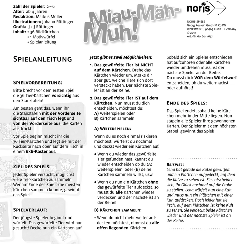 Miau-Mäh-Muh - Tierkarten-Spiel für Kinder