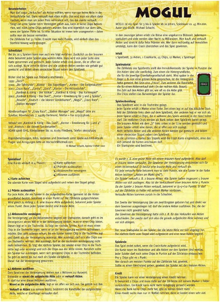 MOGUL - Das Immobilien-Spiel für strategische Denker