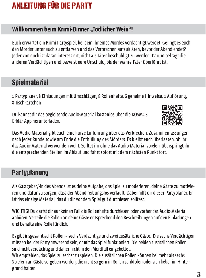 Murder Mystery Party Tödlicher Wein Spielanleitung