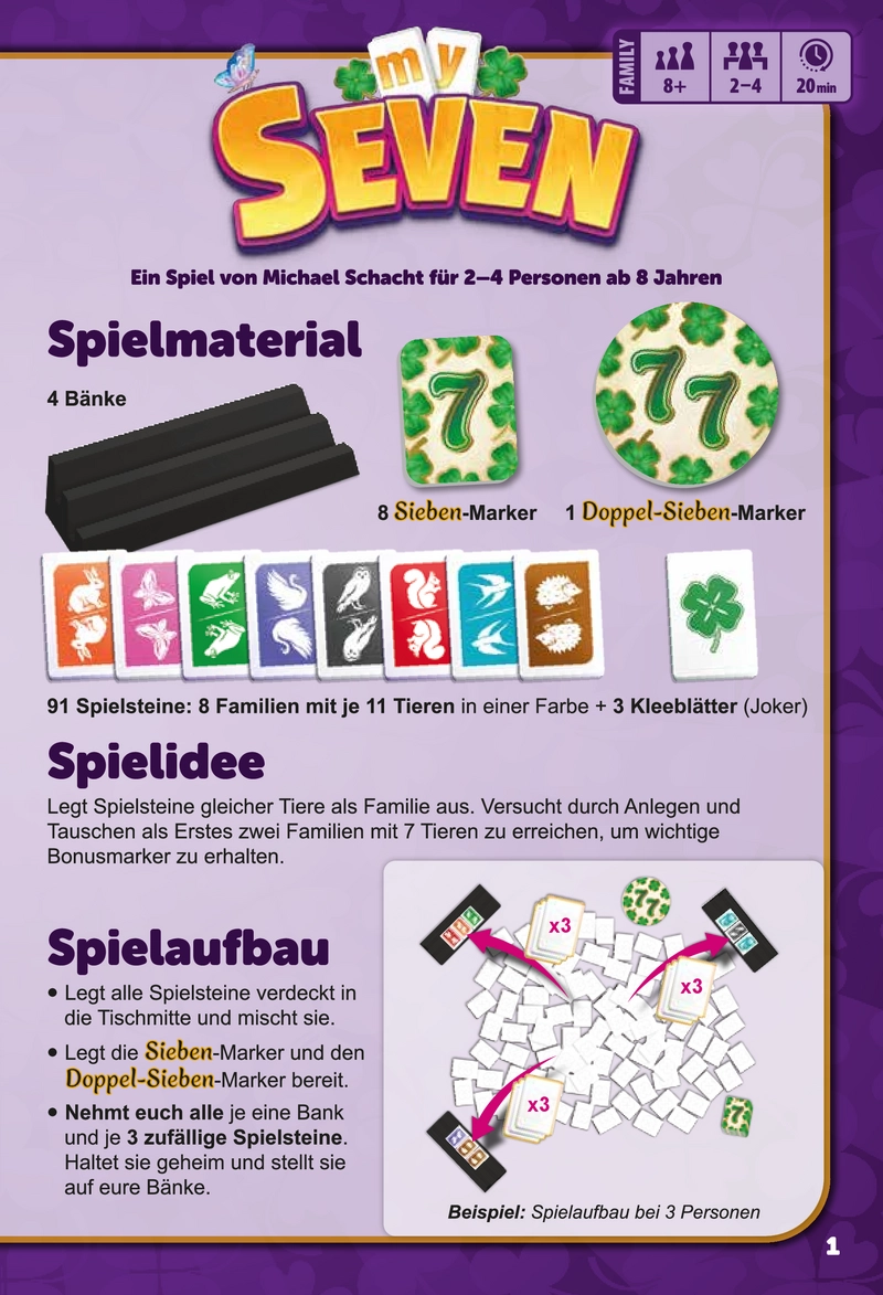 My Seven - Kartenspiel für 2-4 Personen ab 8 Jahren