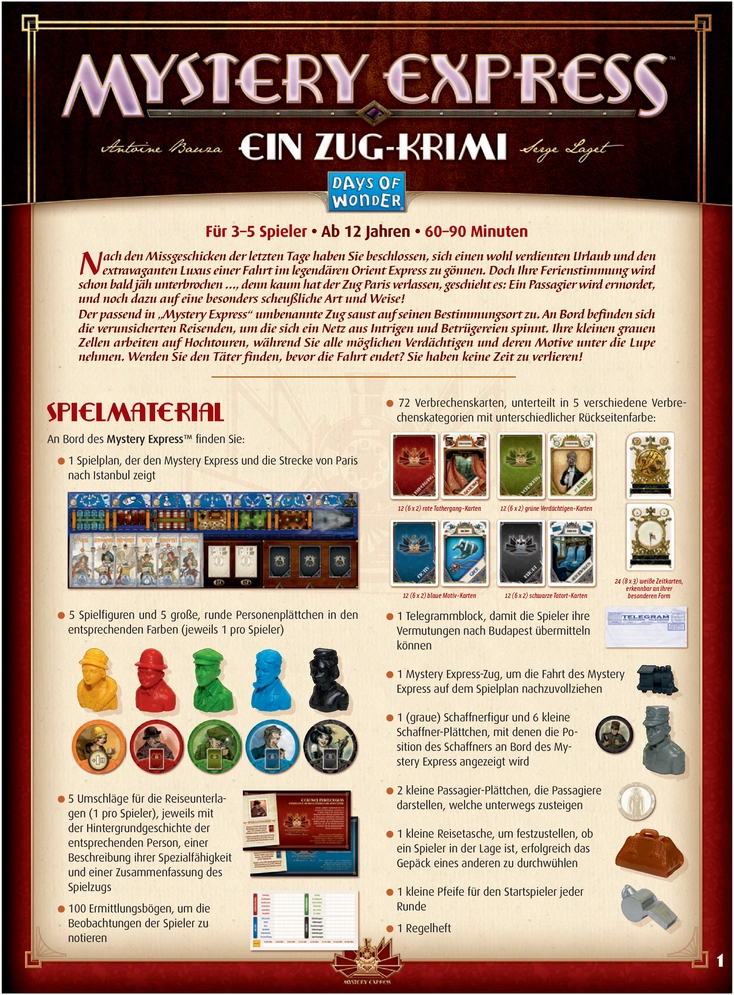 Mystery Express - Ein Zug-Krimi für 3-5 Spieler