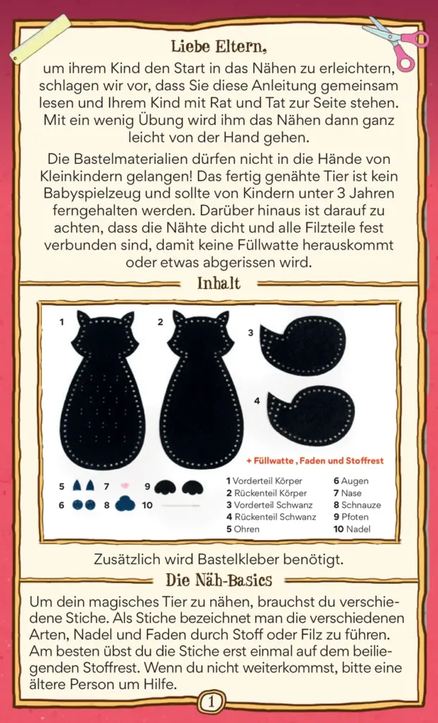 Nähanleitung für magische Tiere aus Filz