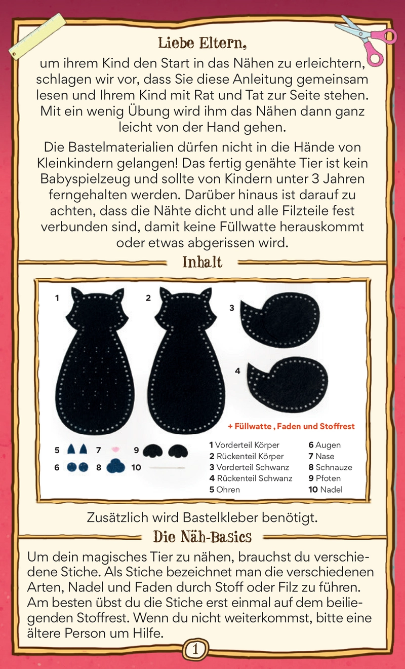 Nähanleitung für magische Tiere aus Filz
