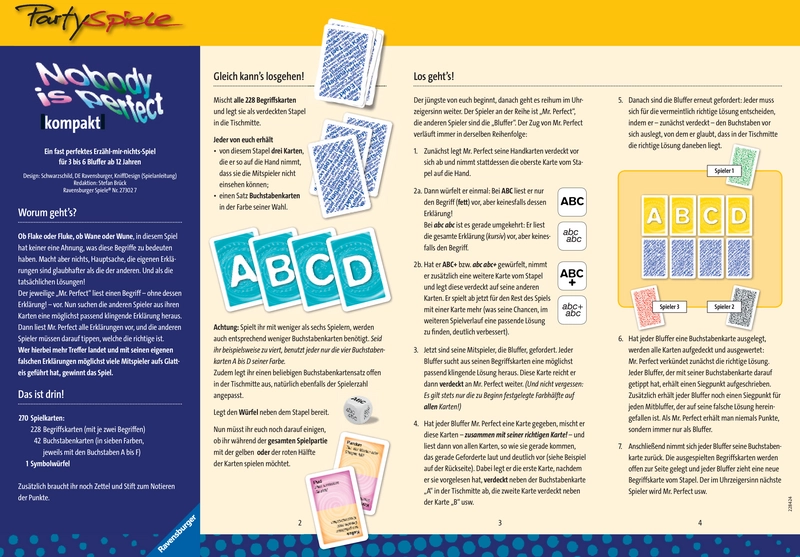 Nobody is Perfect - Kartenspiel für kreative Köpfe