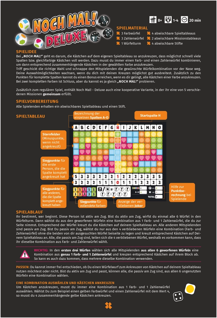 Noch Mal! Deluxe - Spieleanleitung und Spielbeschreibung
