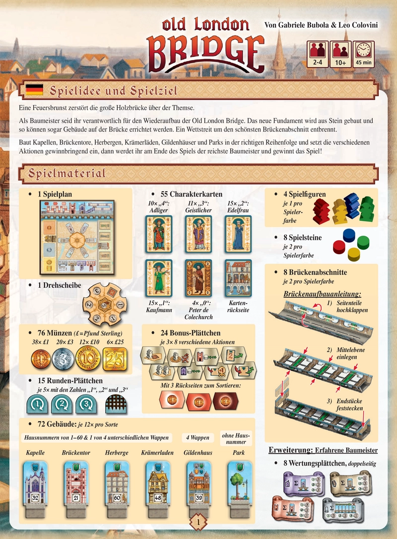 Old London Bridge - Strategisches Brettspiel um den Wiederaufbau
