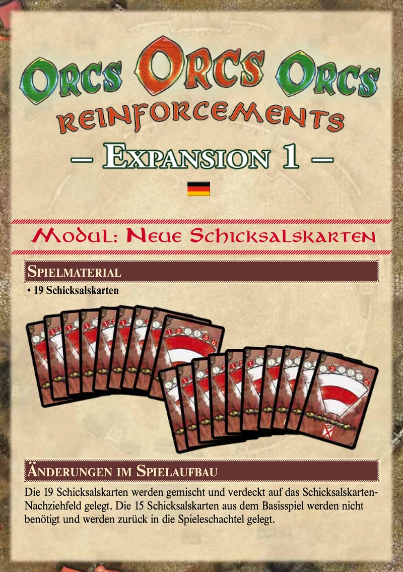 Orcs Orcs Orcs - Strategisches Brettspiel mit Schicksalskarten und Geländeplättchen