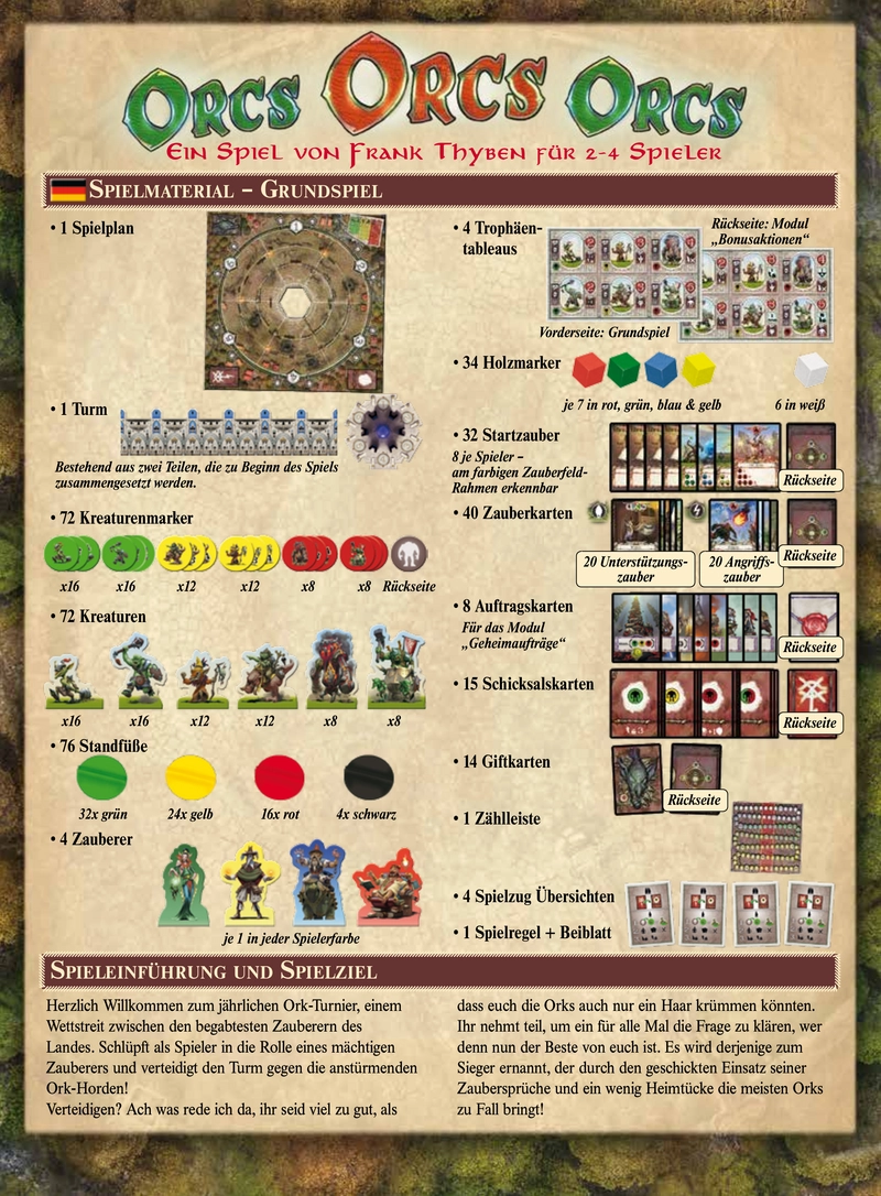 Orcs Orcs Orcs - Strategisches Brettspiel gegen Ork-Horden