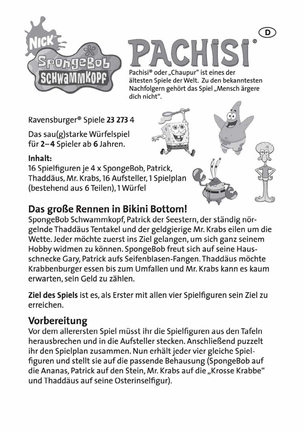 Pachisi - Das aufregende Würfelspiel mit SpongeBob und Freunden