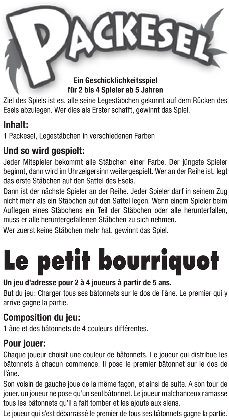 Packesel - Ein Geschicklichkeitsspiel für die ganze Familie