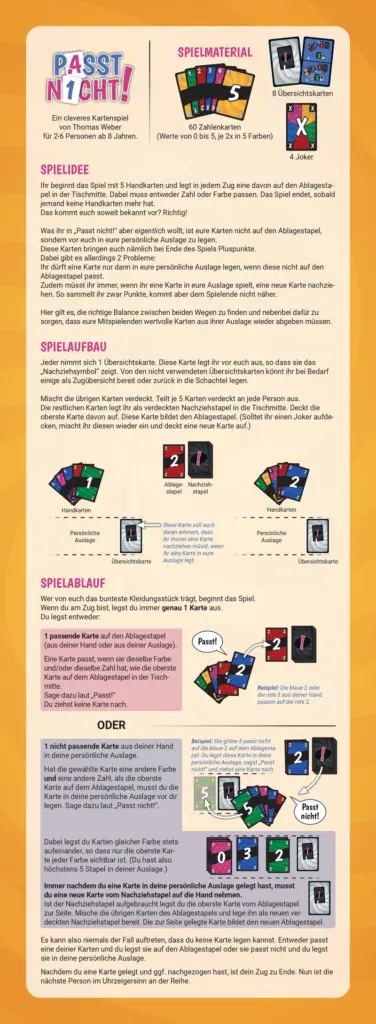 Passt nicht! - Das Kartenspiel für Taktiker und Schnelligkeit