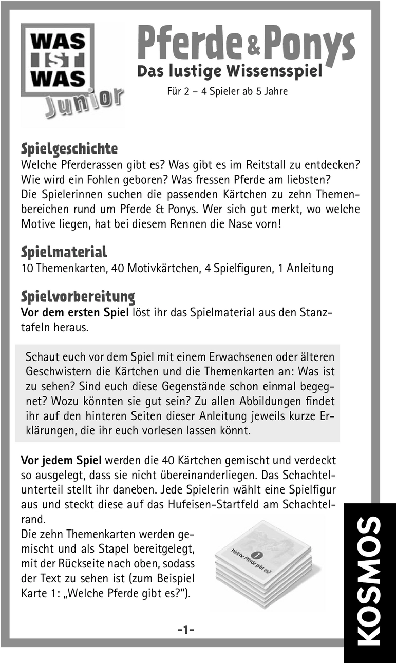 Pferde & Ponys - Das lustige Wissensspiel für Kinder