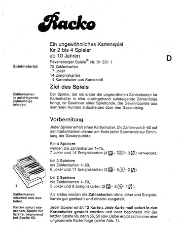 Racko - Strategisches Kartenspiel für 2 bis 4 Spieler