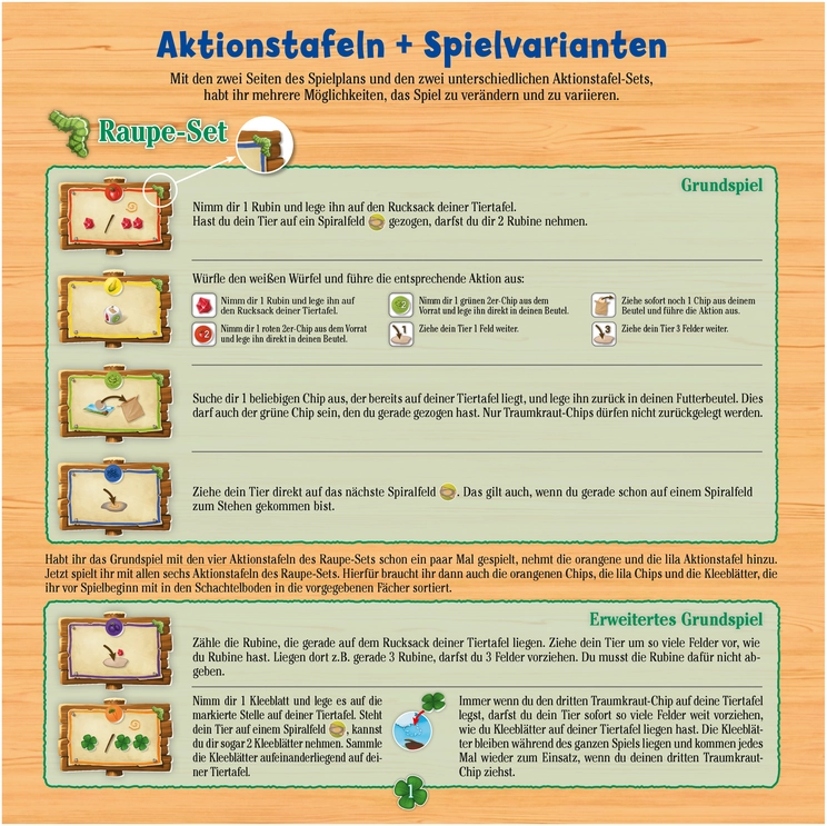 Raupe-Set und Schmetterling-Set - Spannende Brettspiel-Varianten