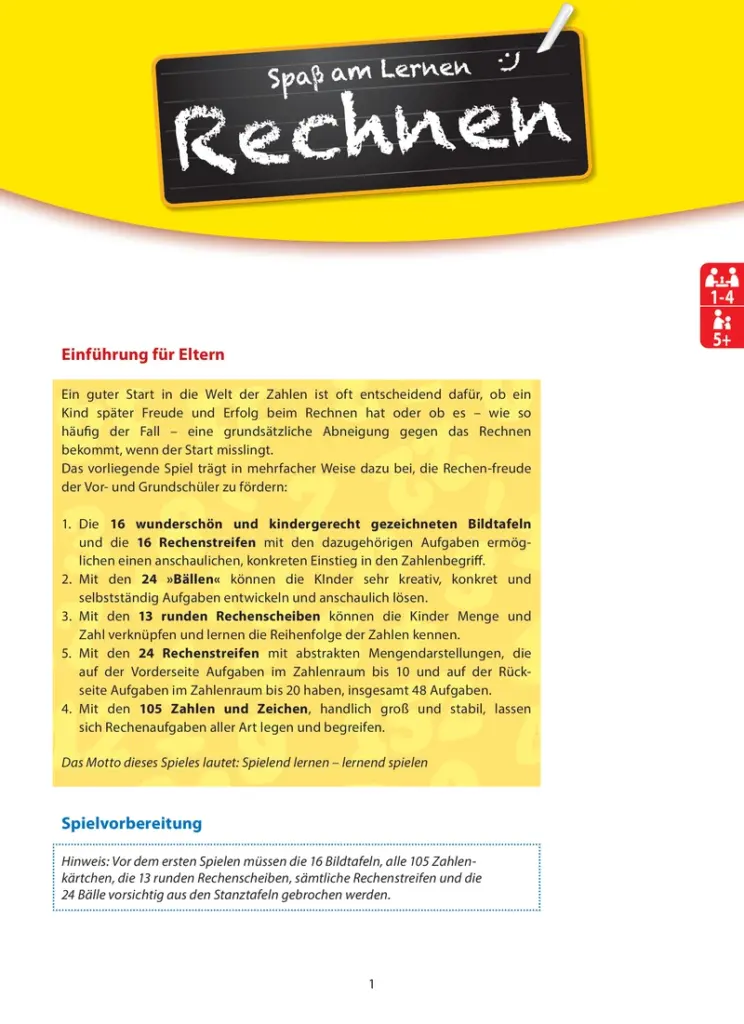 Rechnen Lernen mit Spaß für Kinder