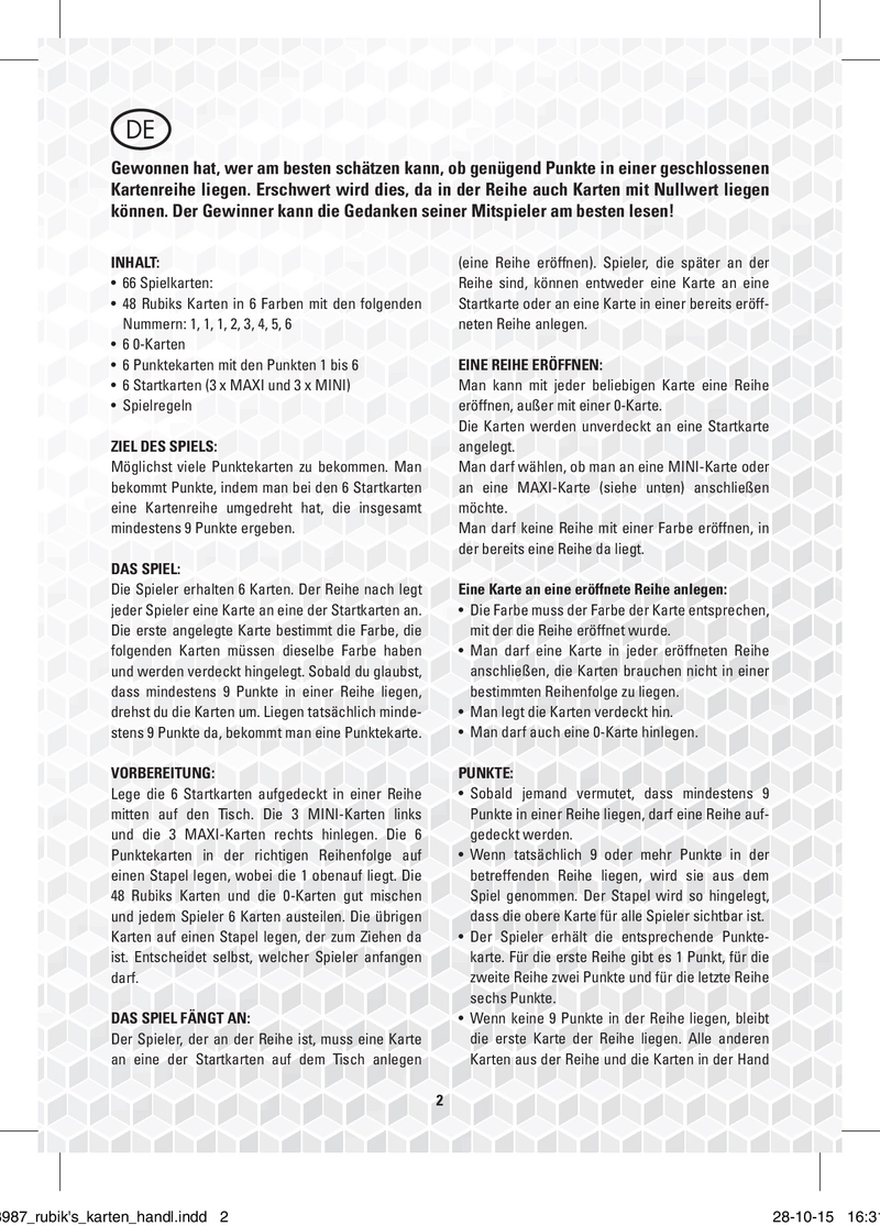 Rubik’s Karten - Spannendes Kartenspiel für Strategen