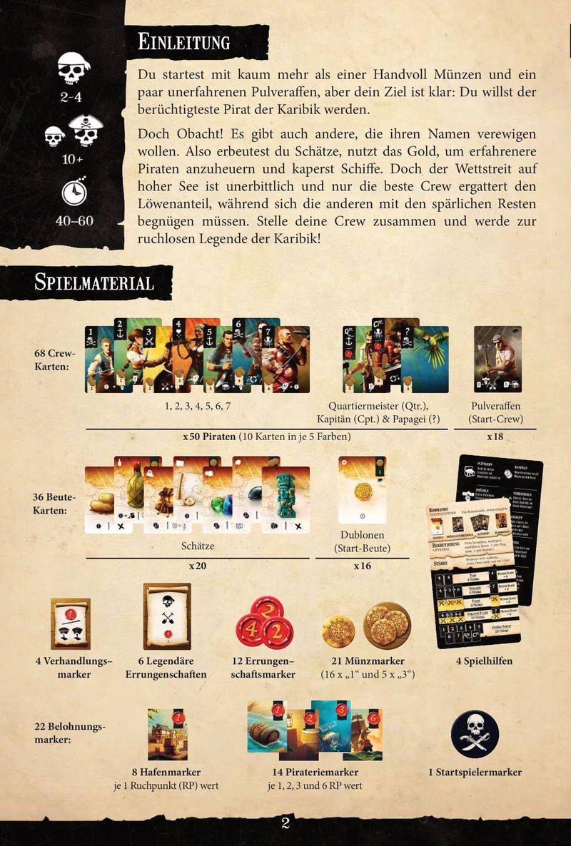 Ruchlos - Die Schrecken der Karibik Spielanleitung