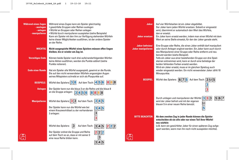 Rummikub Xpress - Das rasante Würfelspiel für zwei Spieler