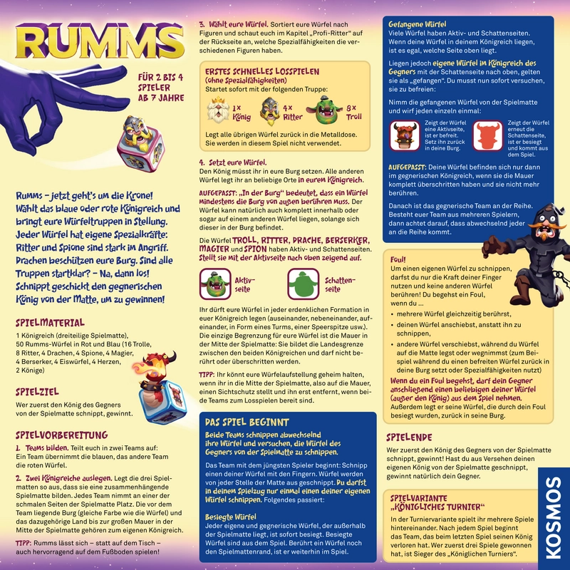 Rumms - Strategisches Würfelspiel für 2 bis 4 Spieler