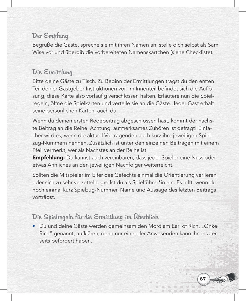 Sam Wise - Krimi-Dinner Spielanleitung für spannende Abende