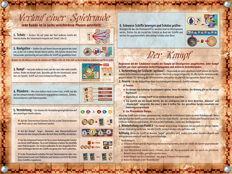 Schatzsuche und Kämpfe auf hoher See - Spielanleitung
