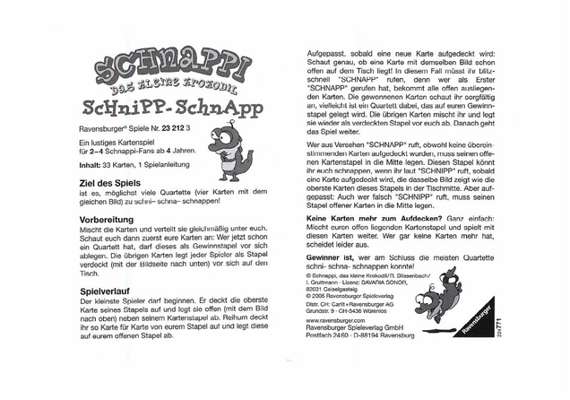 Schnipp Schnapp - Ein lustiges Kartenspiel für Kinder