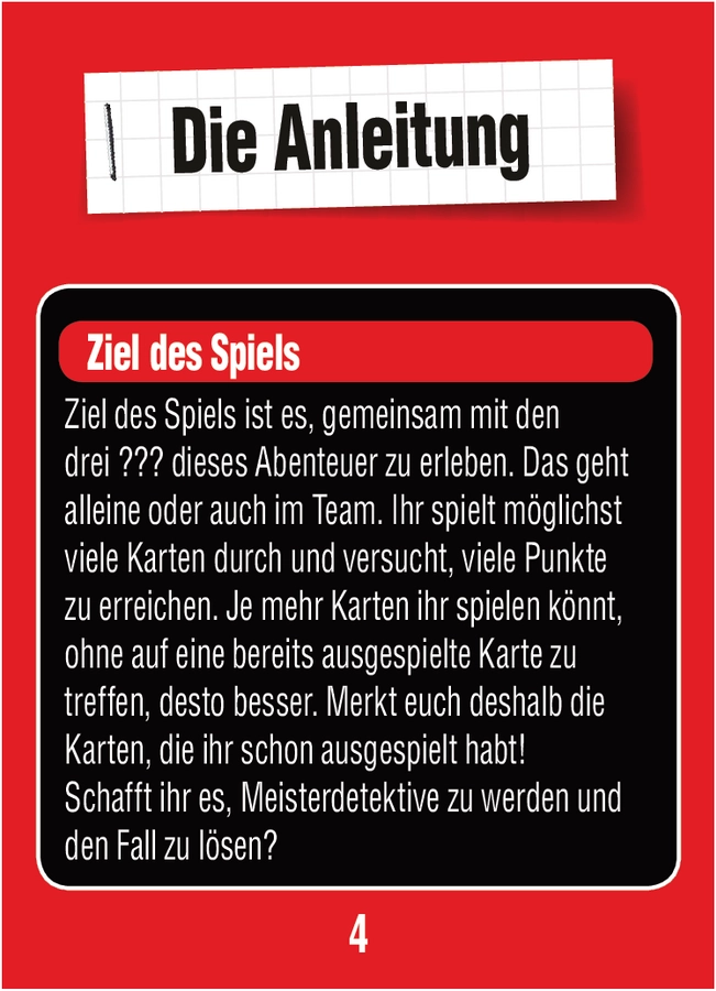 Schrecken im Wald - Die drei ??? - Spielanleitung