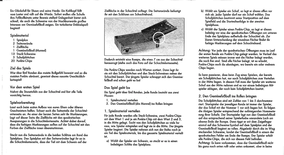 Shaun das Schaf - Gemüsefußball Spielanleitung