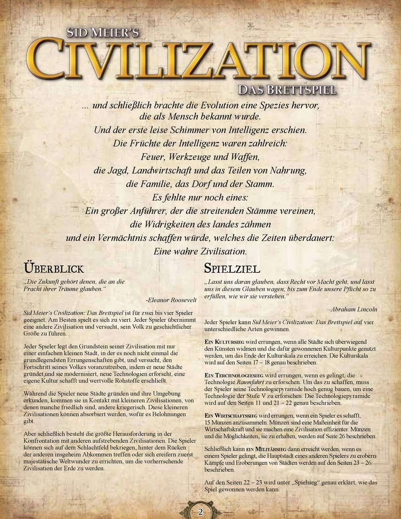Sid Meier’s Civilization: Das Brettspiel - Spielanleitung