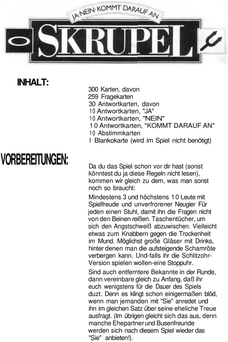 Skrupel - Das spannende Partyspiel für gesellige Runden