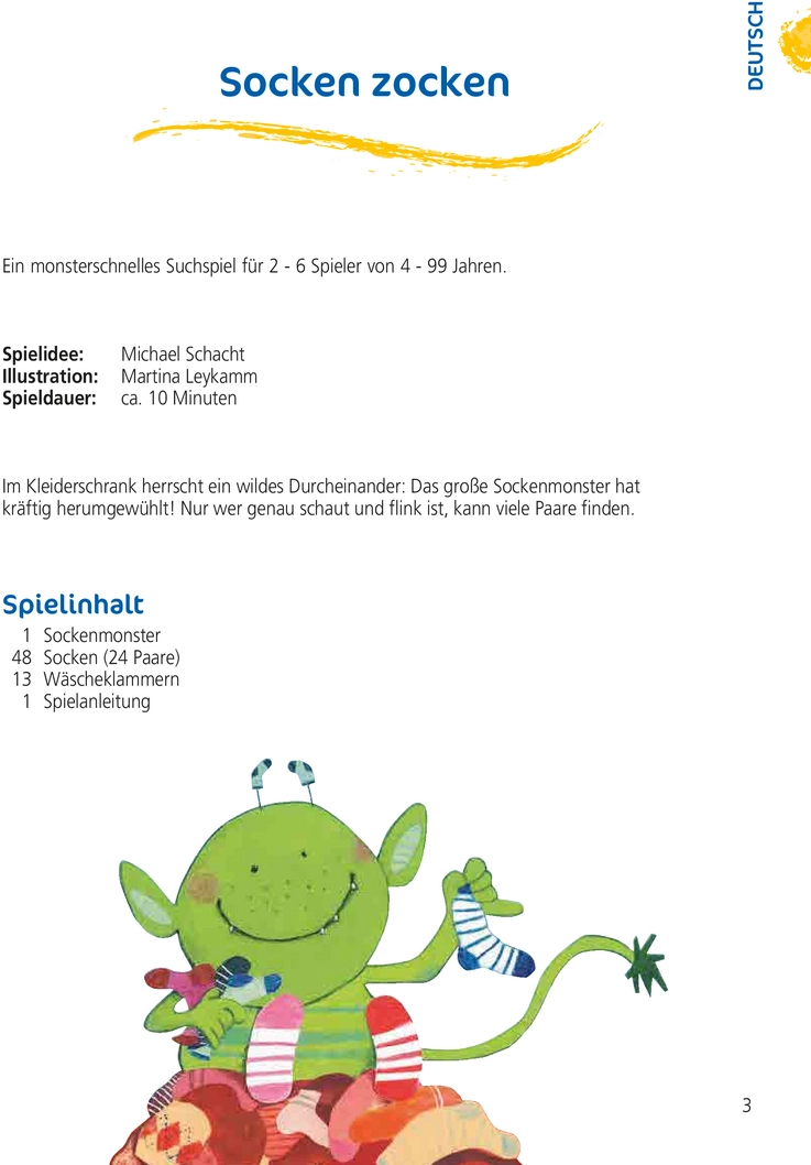 Socken zocken - Spielanleitung für ein schnelles Suchspiel