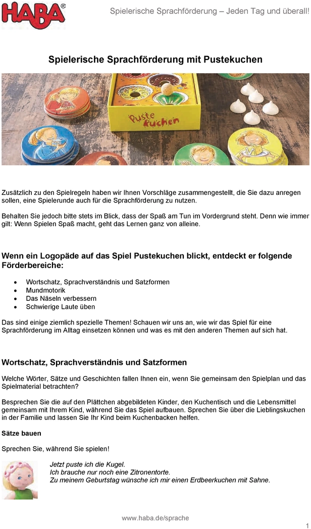 Spielerische Sprachförderung mit Pustekuchen
