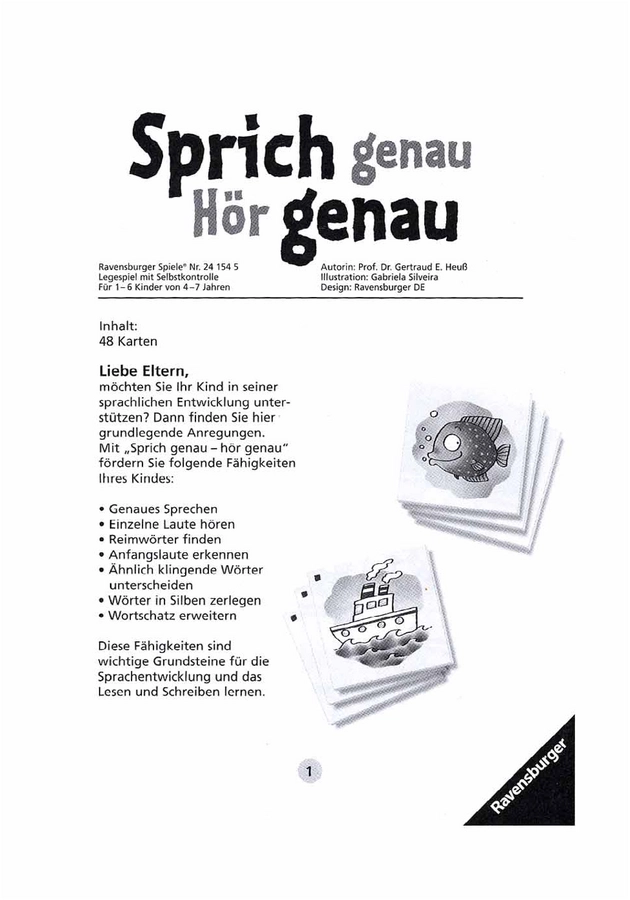 Sprich genau - Hör genau: Sprachförderung für Kinder