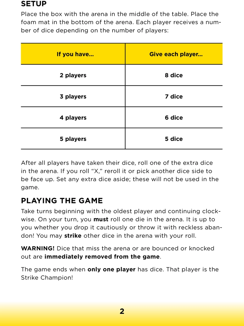 STR!KE Würfelspiel - Regeln und Spielanleitung