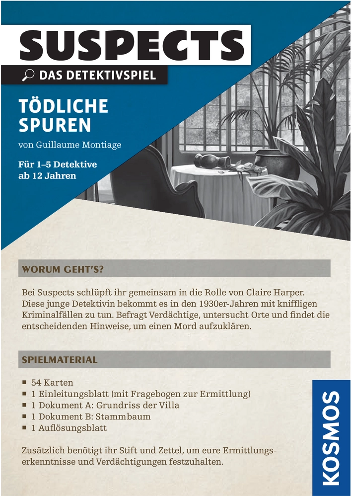 Suspects - Tödliche Spuren: Das Detektivspiel für junge Ermittler