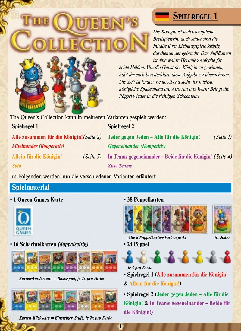 The Queen’s Collection - Brettspielanleitung für spannende Partien
