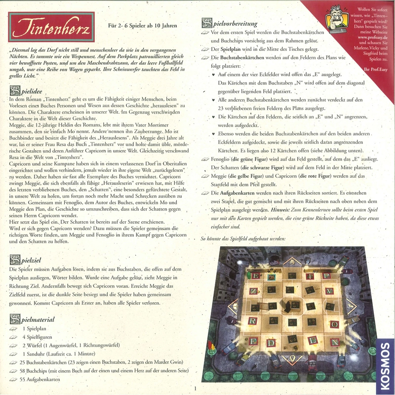 Tintenherz - Gesellschaftsspiel für 2-6 Spieler ab 10 Jahren