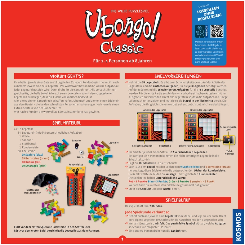 Ubongo! Classic - Das wilde Puzzlespiel für Geschicklichkeit
