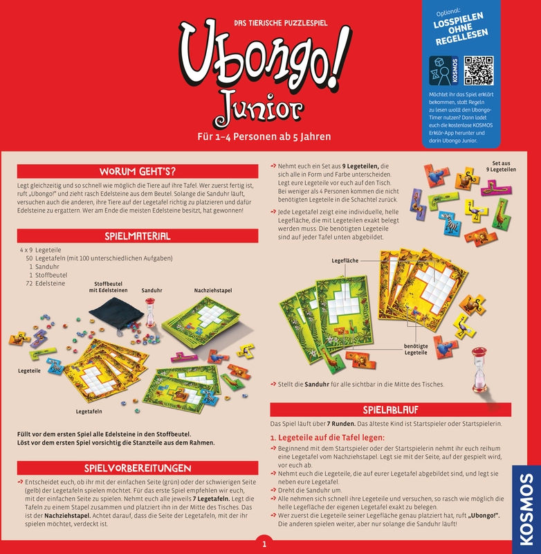 Ubongo! Junior - Das Tierpuzzle für Kinder