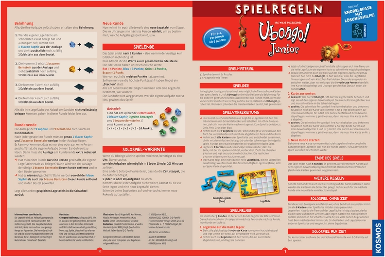 Ubongo Junior Spielanleitung und Regeln für Kinder