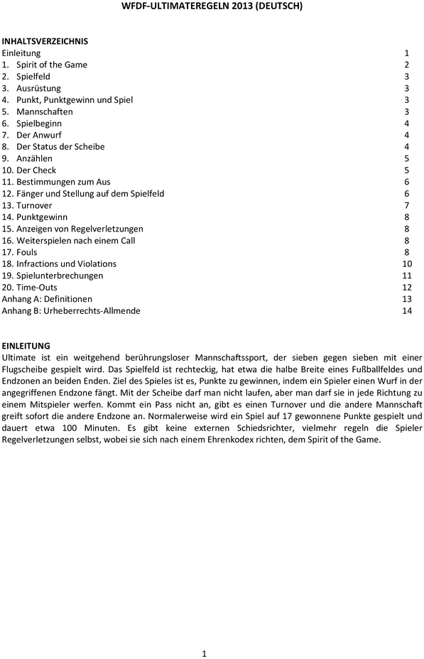 Ultimate Frisbee - Regeln und Spielanleitung