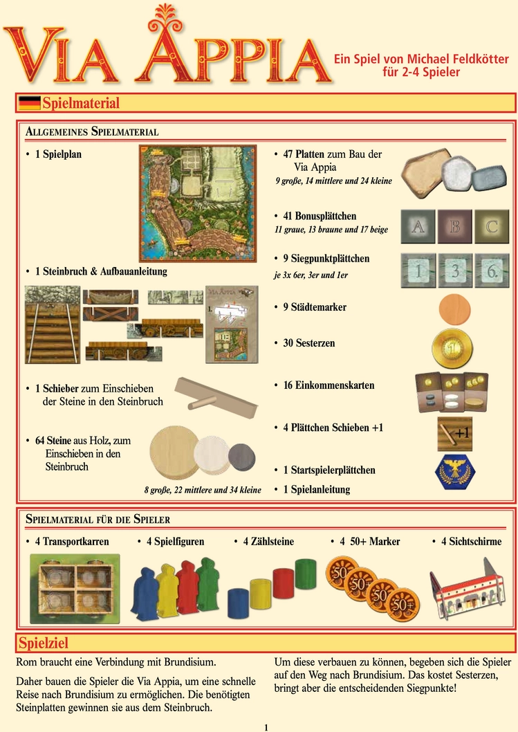 Via Appia: Strategisches Brettspiel für 2-4 Spieler