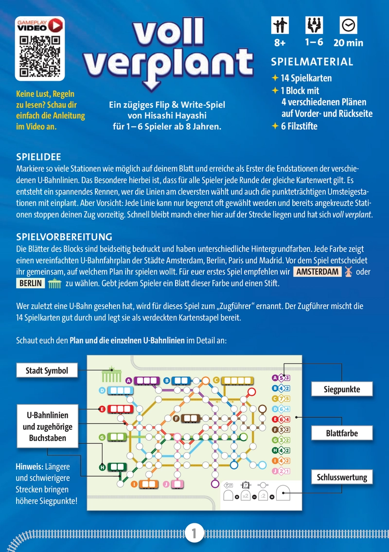 Voll verplant - Flip & Write-Spiel für die ganze Familie