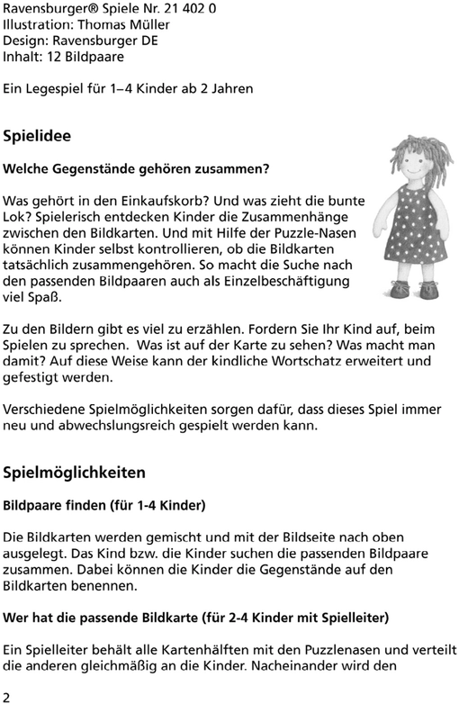 Was passt zusammen? Kinderspiel zur Förderung von Wahrnehmung und Konzentration