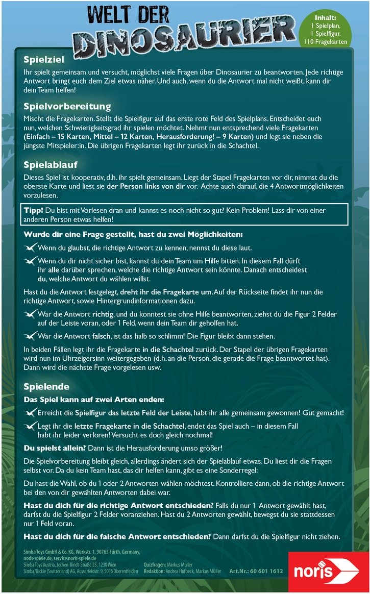 Welt der Dinosaurier - Kooperatives Ratespiel für Kinder